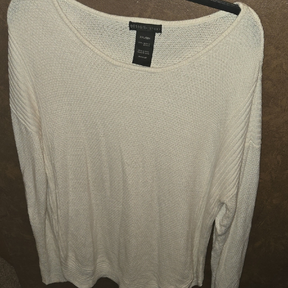 Design History Cream Crew Neck Sweater